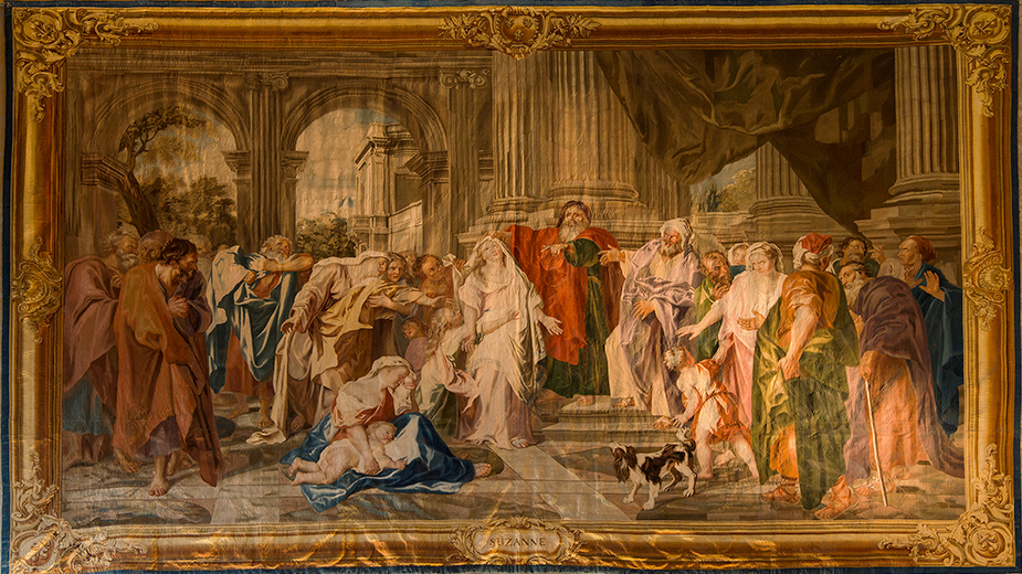 Cour des comptes - Palais Cambon - Grand' chambre - Tapisserie "La chaste Suzanne" créée par Antoine Coypel en 1712. Tissée aux Gobelins en 1783