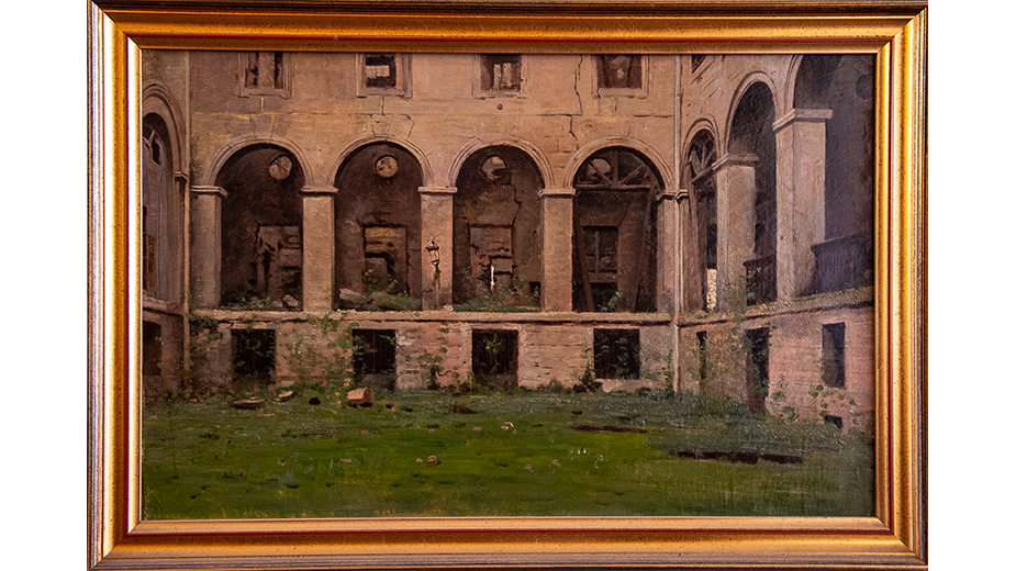 Cour des comptes- Palais Cambon - 2è étage - Tableau représentant les ruines du Palais d’Orsay, par le peintre Jean-Alfred Desbrosses (1835-1906)
