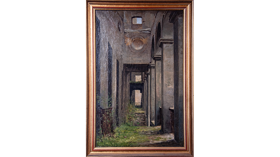 Cour des comptes - Palais  Cambon - 2è étage - Tableau représentant les ruines du Palais d’Orsay, par le peintre Jean-Alfred Desbrosses (1835-1906)