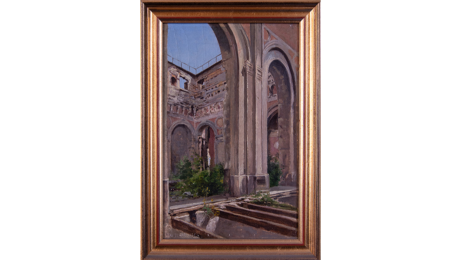 Cour des comptes- Palais Cambon - 2è étage - Tableau représentant les ruines du Palais d’Orsay, par le peintre Jean-Alfred Desbrosses (1835-1906)