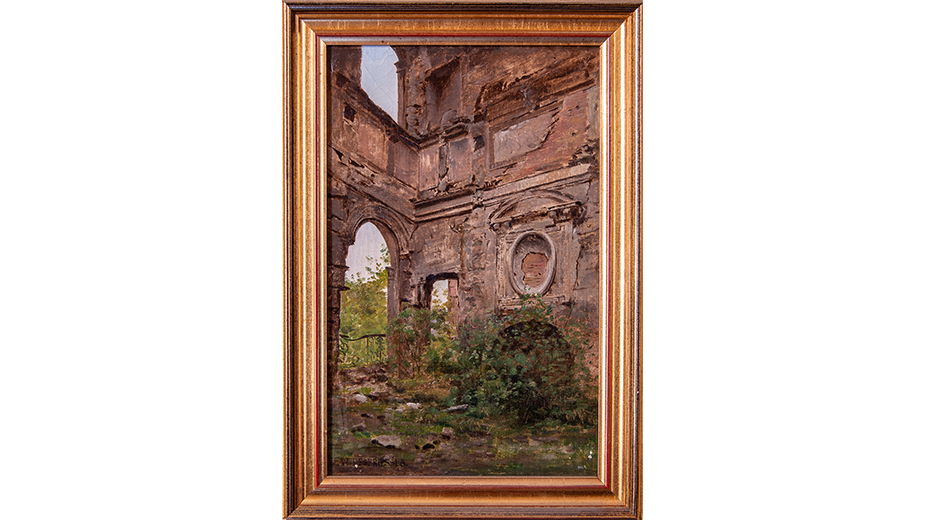 Cour des comptes - Palais Cambon 2è étage - Tableau représentant les ruines du Palais d’Orsay, par le peintre Jean-Alfred Desbrosses (1835-1906)