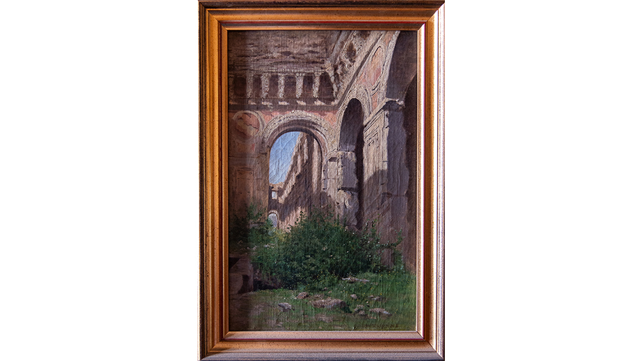 Cour des comptes- Palais Cambon - 2è étage - Tableau représentant les ruines du Palais d’Orsay, par le peintre Jean-Alfred Desbrosses (1835-1906)