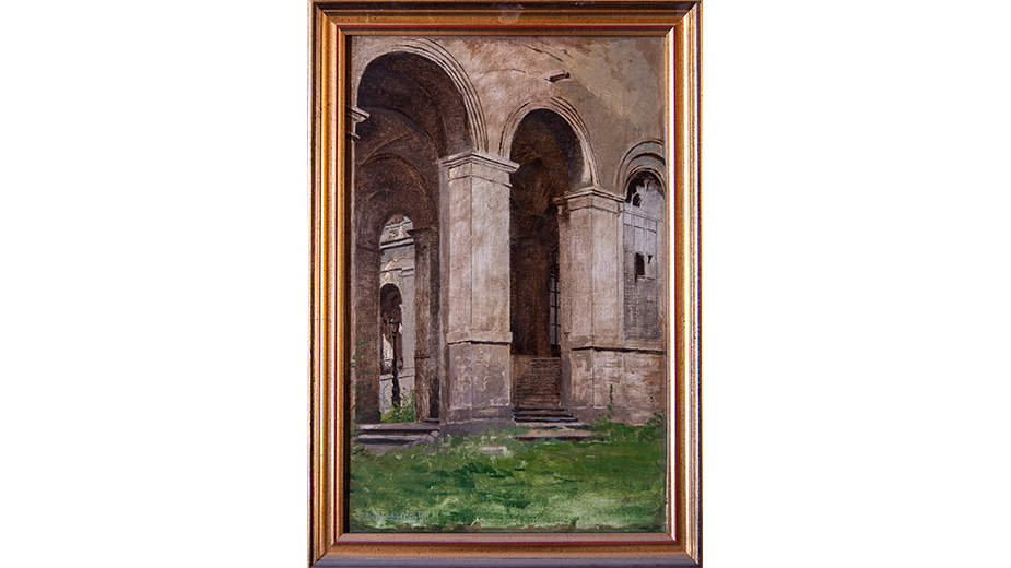 Cour des comptes - Palais Cambon 2è étage - Tableau représentant les ruines du Palais d’Orsay, par le peintre Jean-Alfred Desbrosses (1835-1906)