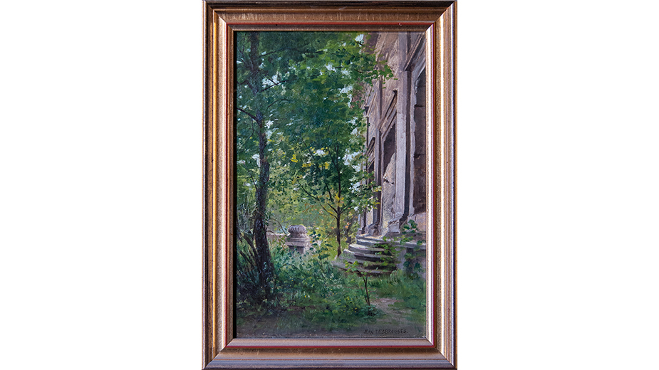 Cour des comptes - Palais Cambon - 2è étage - Tableau représentant les ruines du Palais d’Orsay, par le peintre Jean-Alfred Desbrosses (1835-1906)