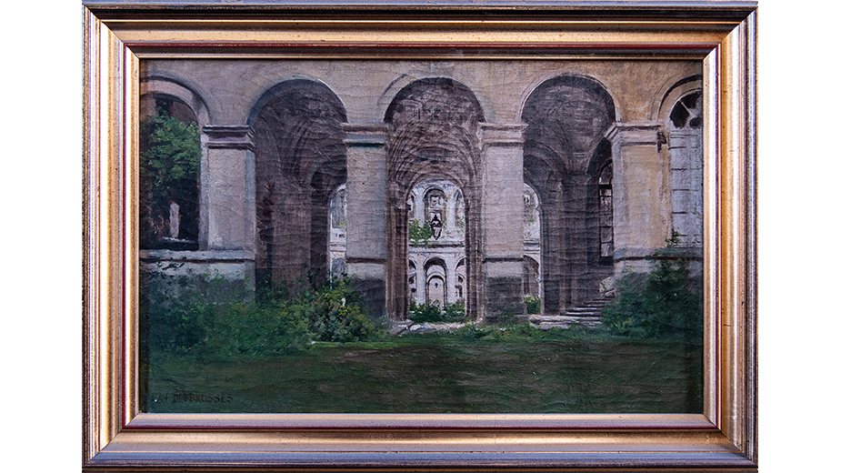 Cour des comptes- Palais Cambon - 2è étage - Tableau représentant les ruines du Palais d’Orsay, par le peintre Jean-Alfred Desbrosses (1835-1906)