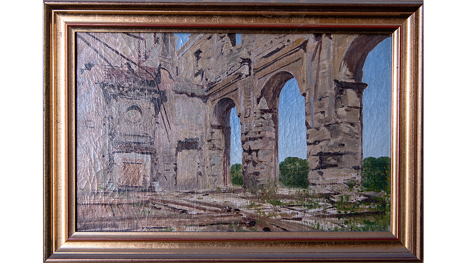 Cour des comptes - Palais  Cambon - 2è étage - Tableau représentant les ruines du Palais d’Orsay, par le peintre Jean-Alfred Desbrosses (1835-1906)