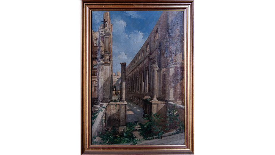 Cour des comptes - Palais  Cambon - 2è étage - Tableau représentant les ruines du Palais d’Orsay, par le peintre Jean-Alfred Desbrosses (1835-1906)