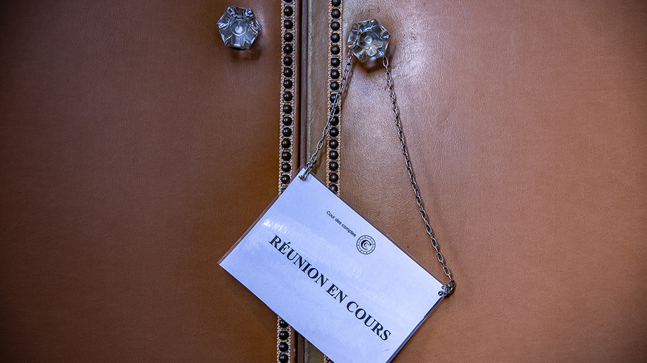 Cour des comptes - Palais Cambon - Salle de délibération Mollien - Détail de la porte d'entrée