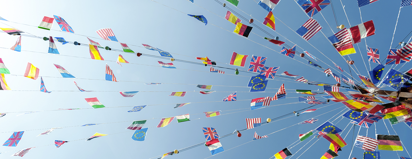 Vue de drapeaux de différents pays du monde