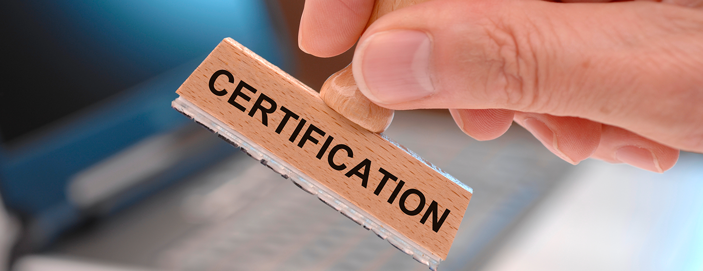 Vue d’un tampon de certification