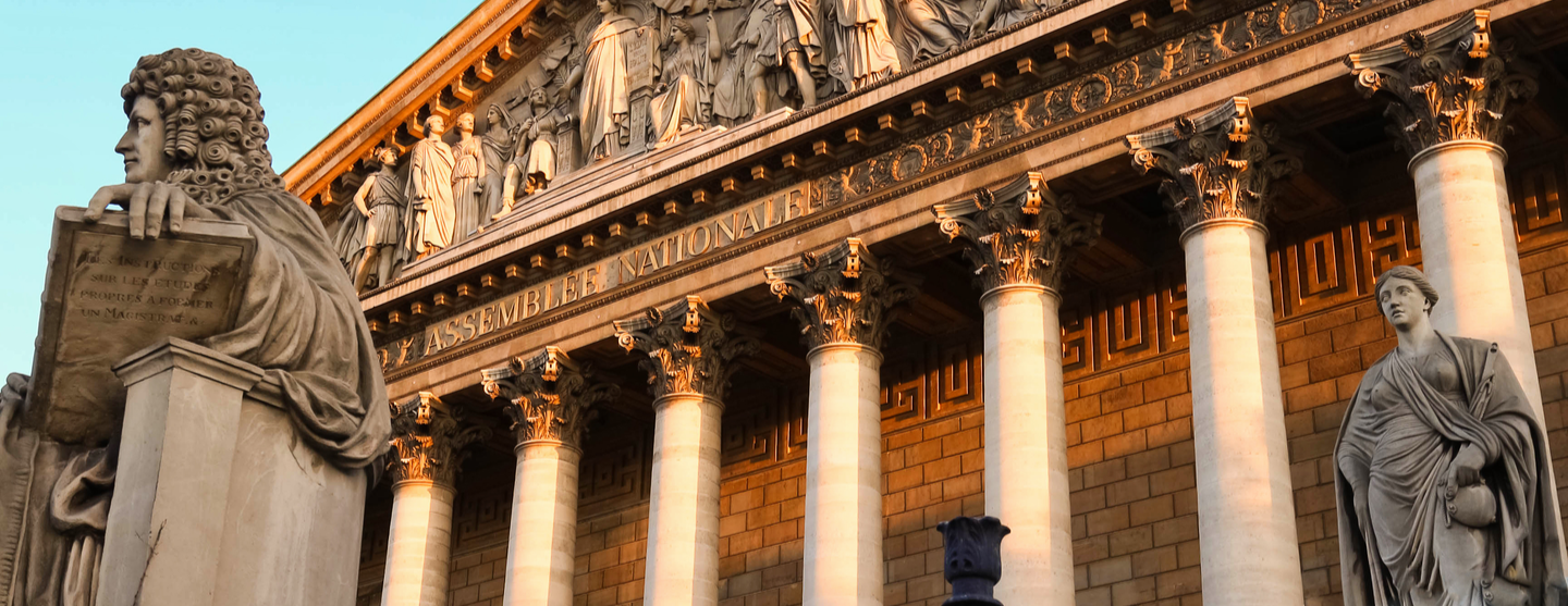 Vue de la façade de l’Assemblée nationale