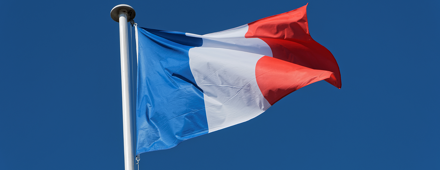 Vue du drapeau de la France