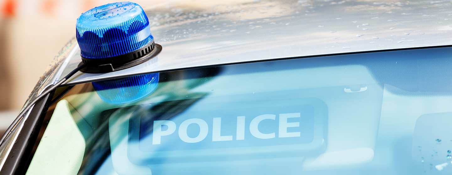 Vue d’une voiture de police