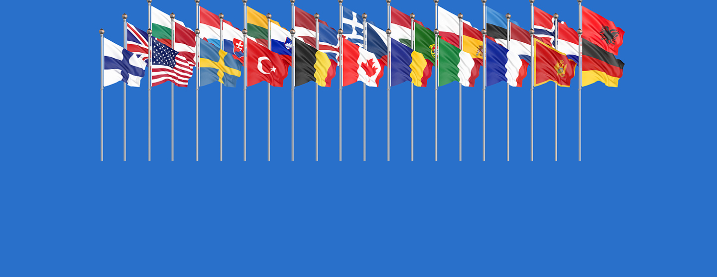 Drapeaux des pays membres de l'Otan