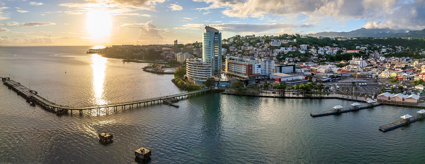 Vue aérienne du Grand port maritime de la Martinique