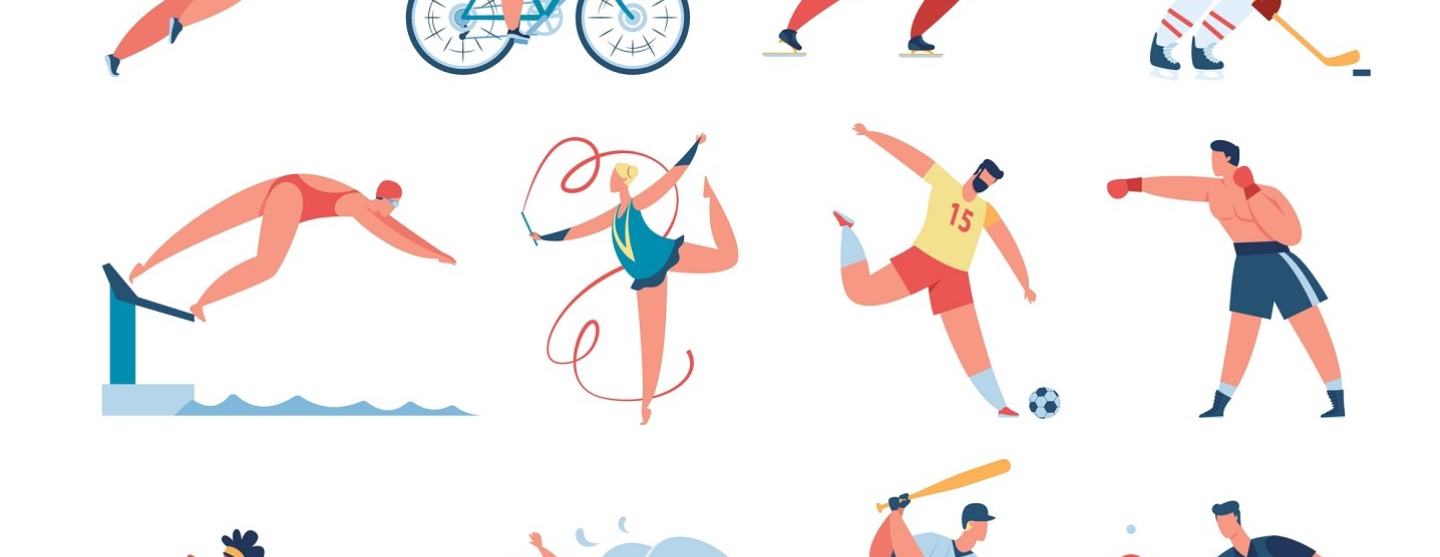 illustration de jeunes et différents sports