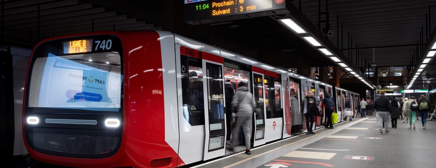 vue d'une rame du métro B de Lyon
