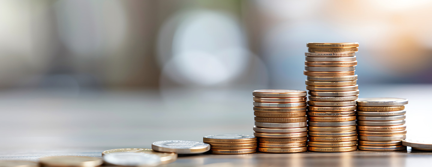 Pièces de monnaie empilées