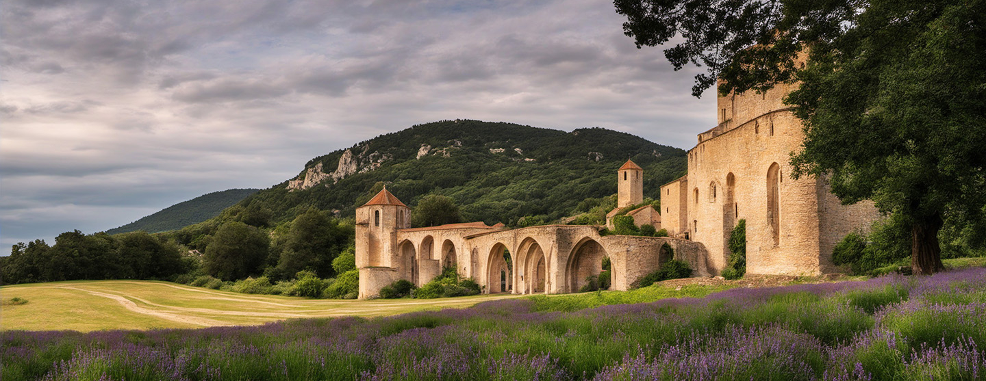 Vue panoramique d'un château