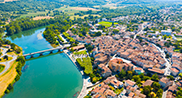 Vue de la Garonne au niveau de la commune de Cazères (31)