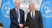 Pierre Moscovici, Premier président de la Cour des comptes et António Guterres, secrétaire général des Nations unies