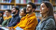 Etudiants écoutant une conférence