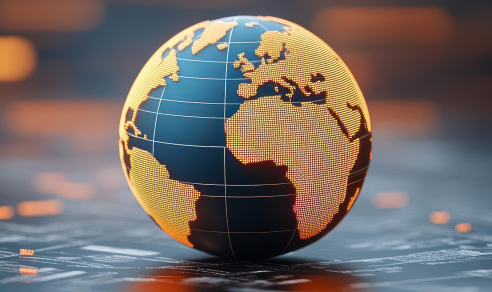 Vue d'un planisphère posé sur une table